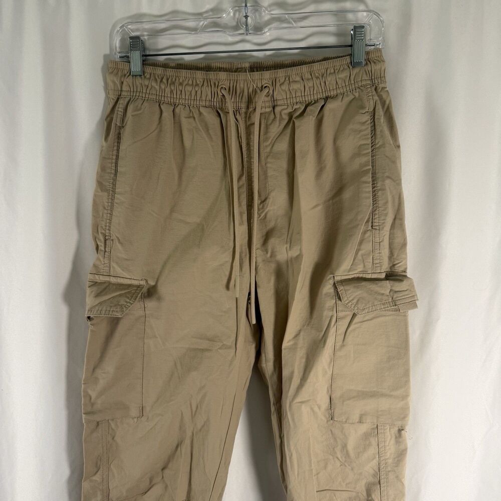 CSG Tactical Joggers Men's Medium Beige Drawstring Cargo Snap Pockets - Picture 2 of 9